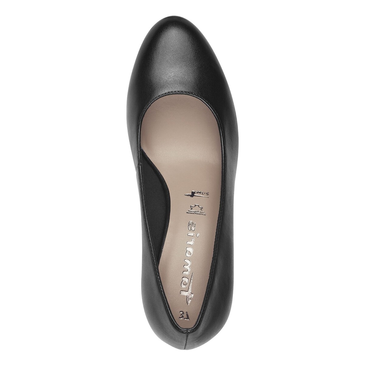 Escarpins en cuir noir, TAMARIS