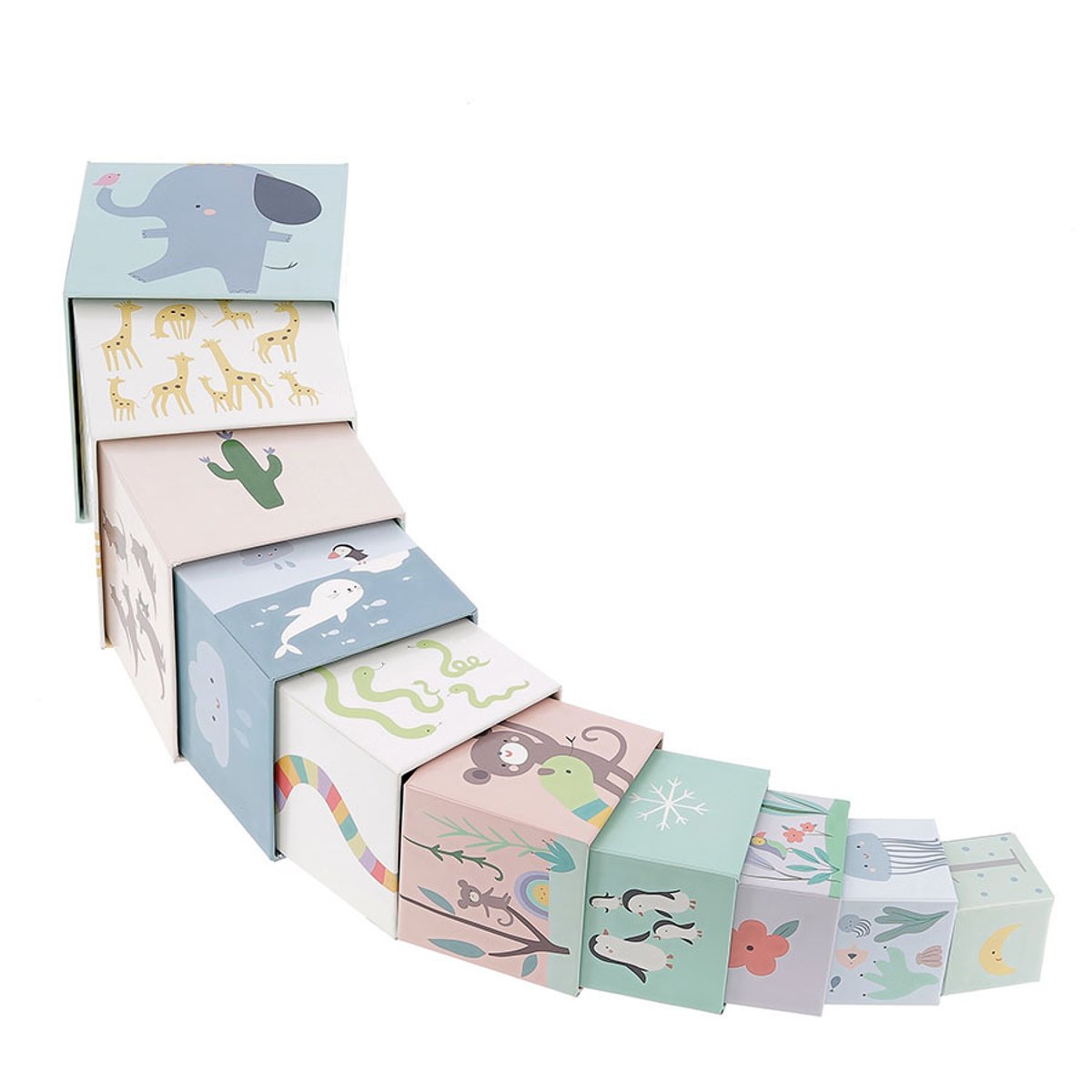 Cubes gigognes Animaux du monde beige, VILAC