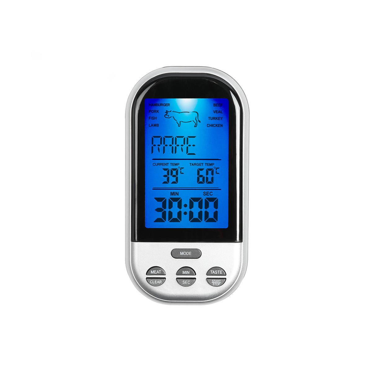 Thermomètre pour barbecue noir, LIVOO
