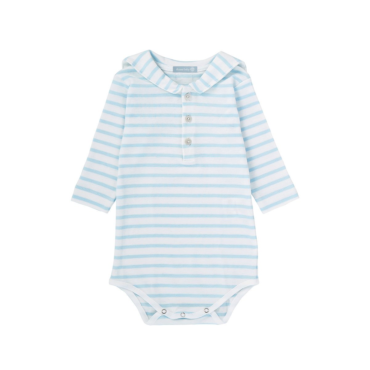 Lot de 2 bodies col marin en coton BRENDAN BABY blanc/nuage, ARMOR-LUX