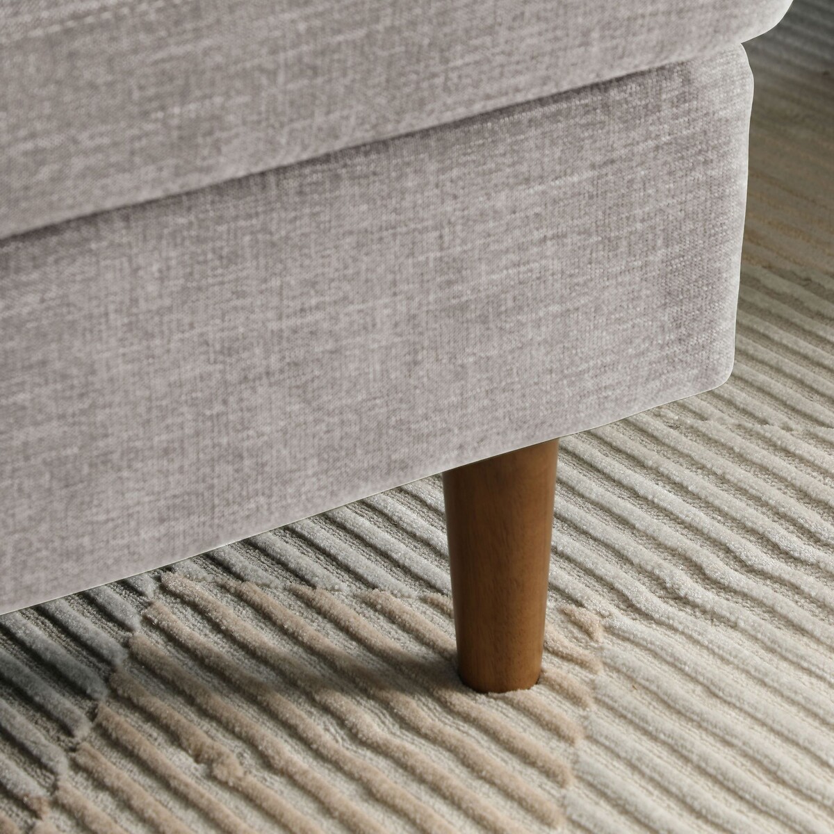 Sawyer Chenille Modular Footstool natural, SO'HOME