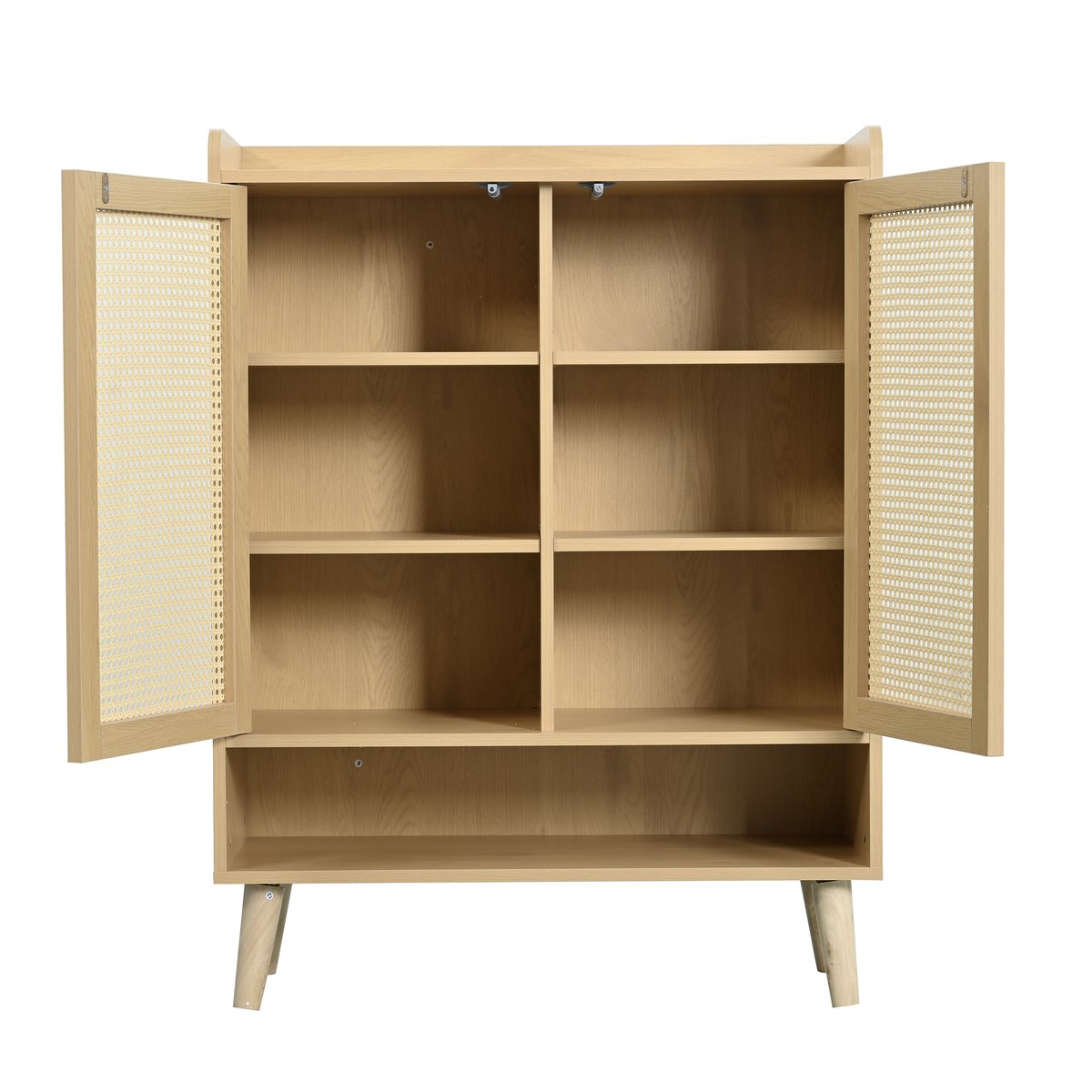 Armoire de rangement avec 2 portes 7 couches Imitation chêne scandinave, MELVINB2 chêne, MEUBLES COSY