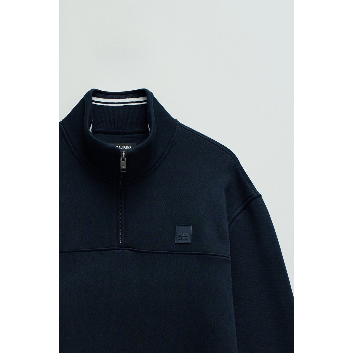 SWEATSHIRT AVEC MI-FERMETURE bleu foncé, SALSA JEANS