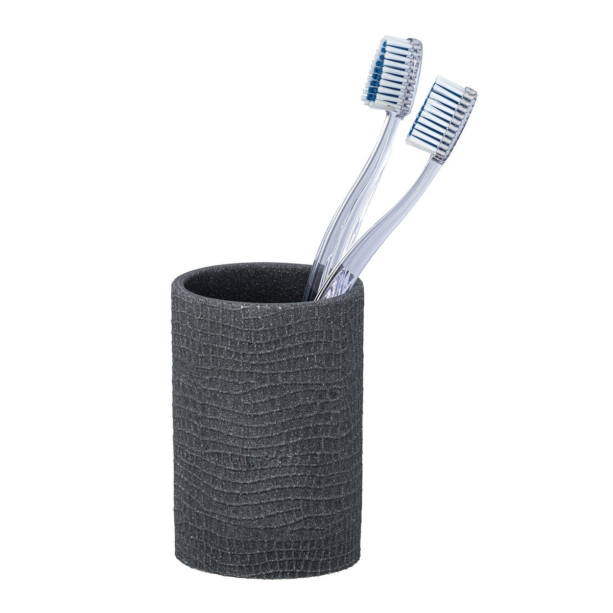 Gobelet de salle de bain effet craquelé PEANUT gris foncé, WENKO