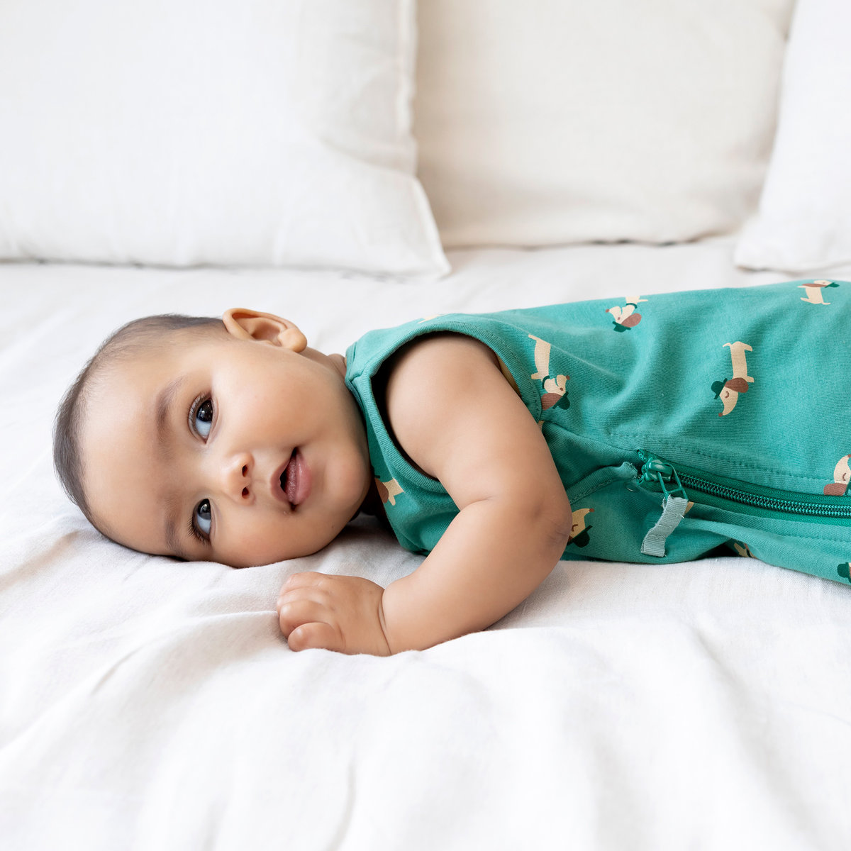 Gigoteuse sans manches été - TOG 0.5 Jersey d’été wouff spinach, BEMINI