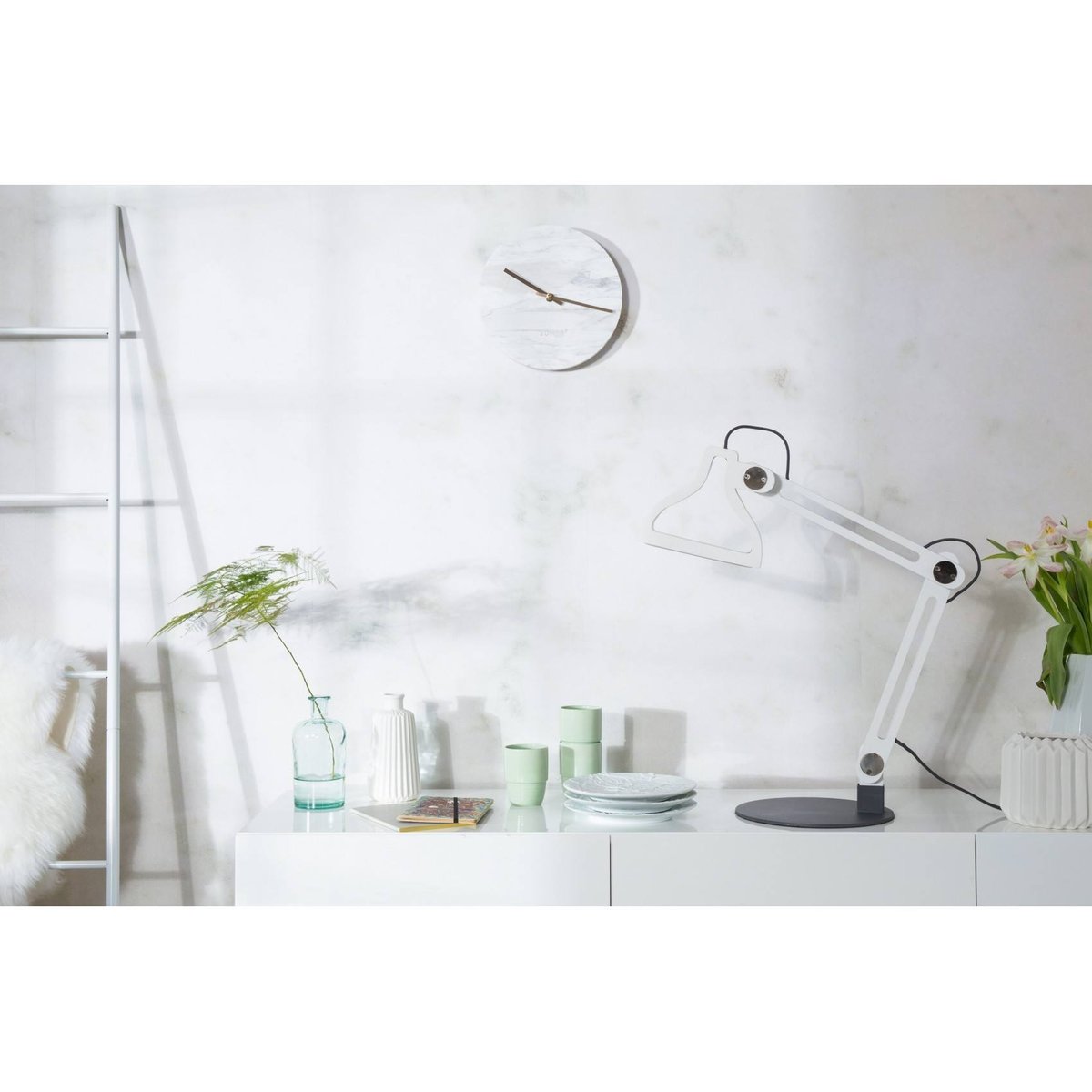 Horloge design MARBRE TIME noir, ZUIVER