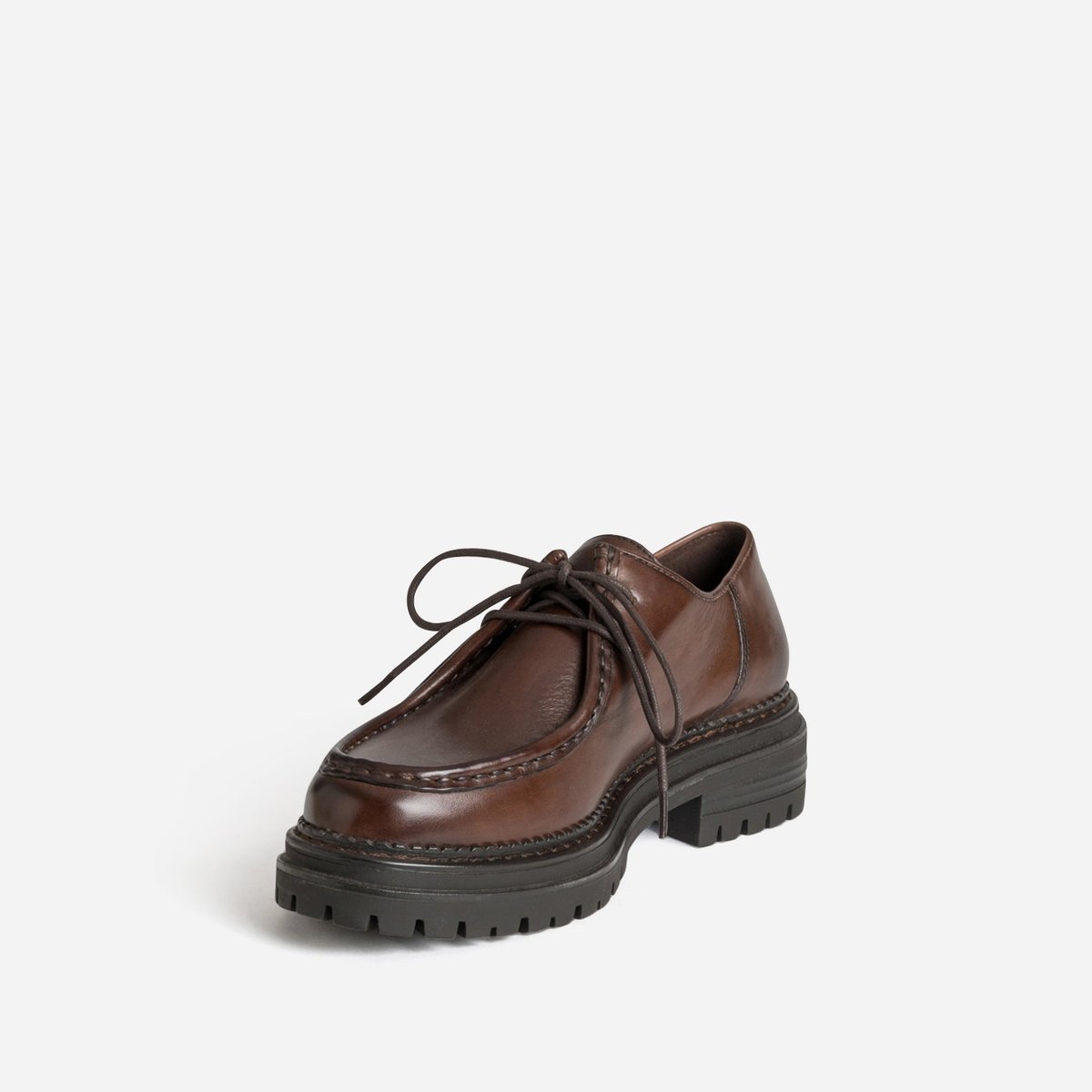 Derby en cuir FREDINE chocolat, ERAM
