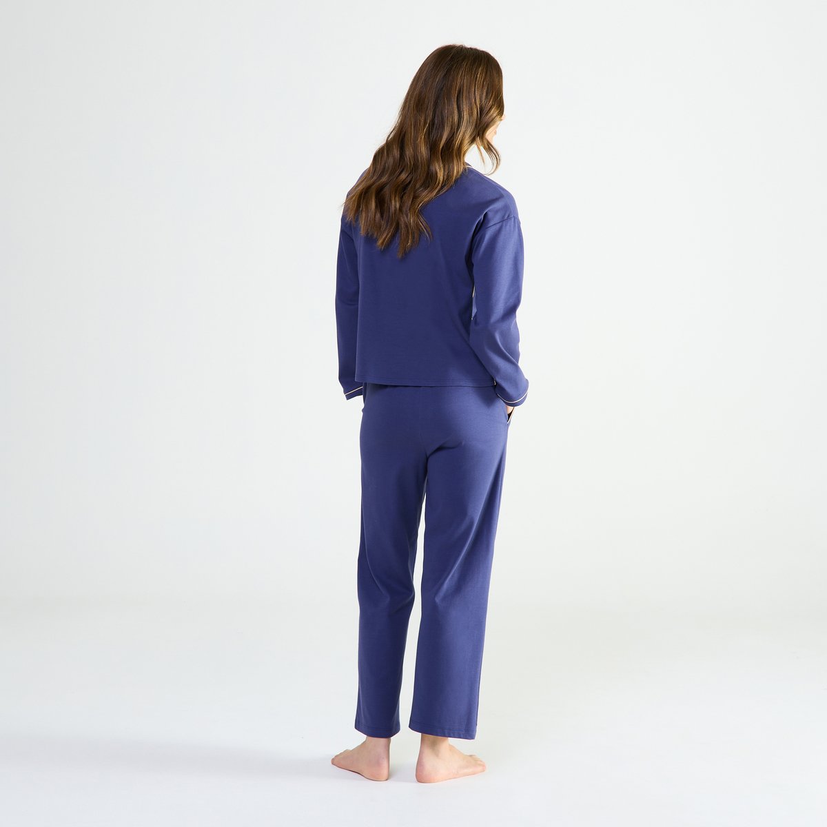 Pyjama col rond en coton MYSTÉRIEUSE marine, LAURENCE TAVERNIER
