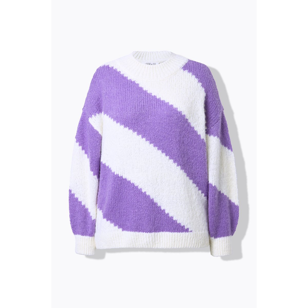 Pull oversize, larges rayures en biais violet, STUDIO UNTOLD