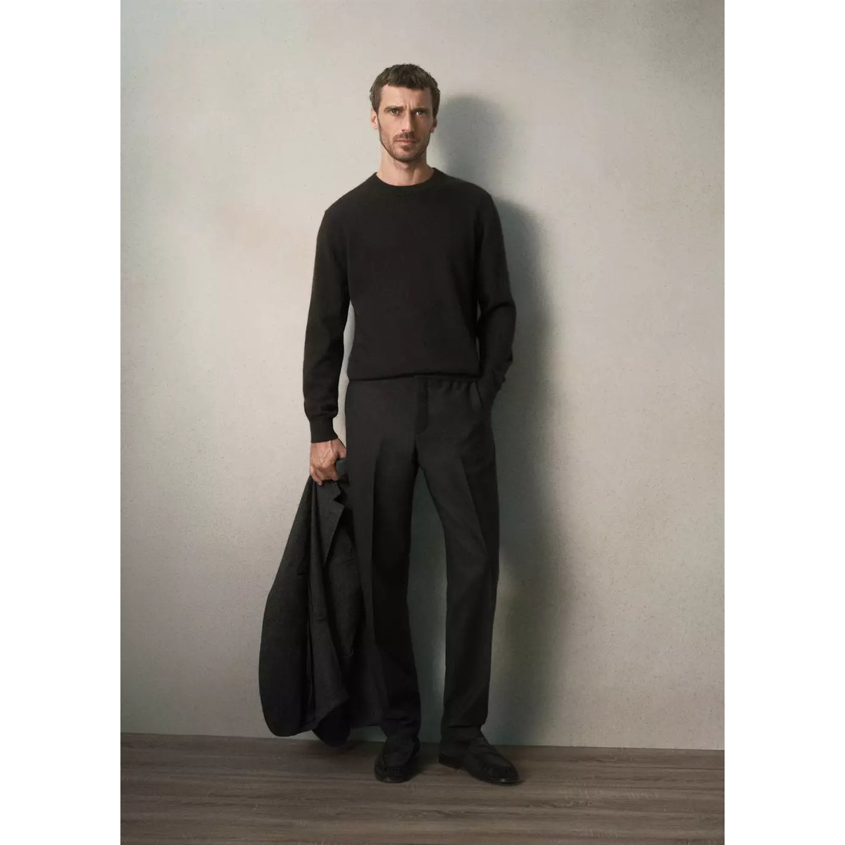 Pantalon laine vierge slim-fit marron, MANGO MAN