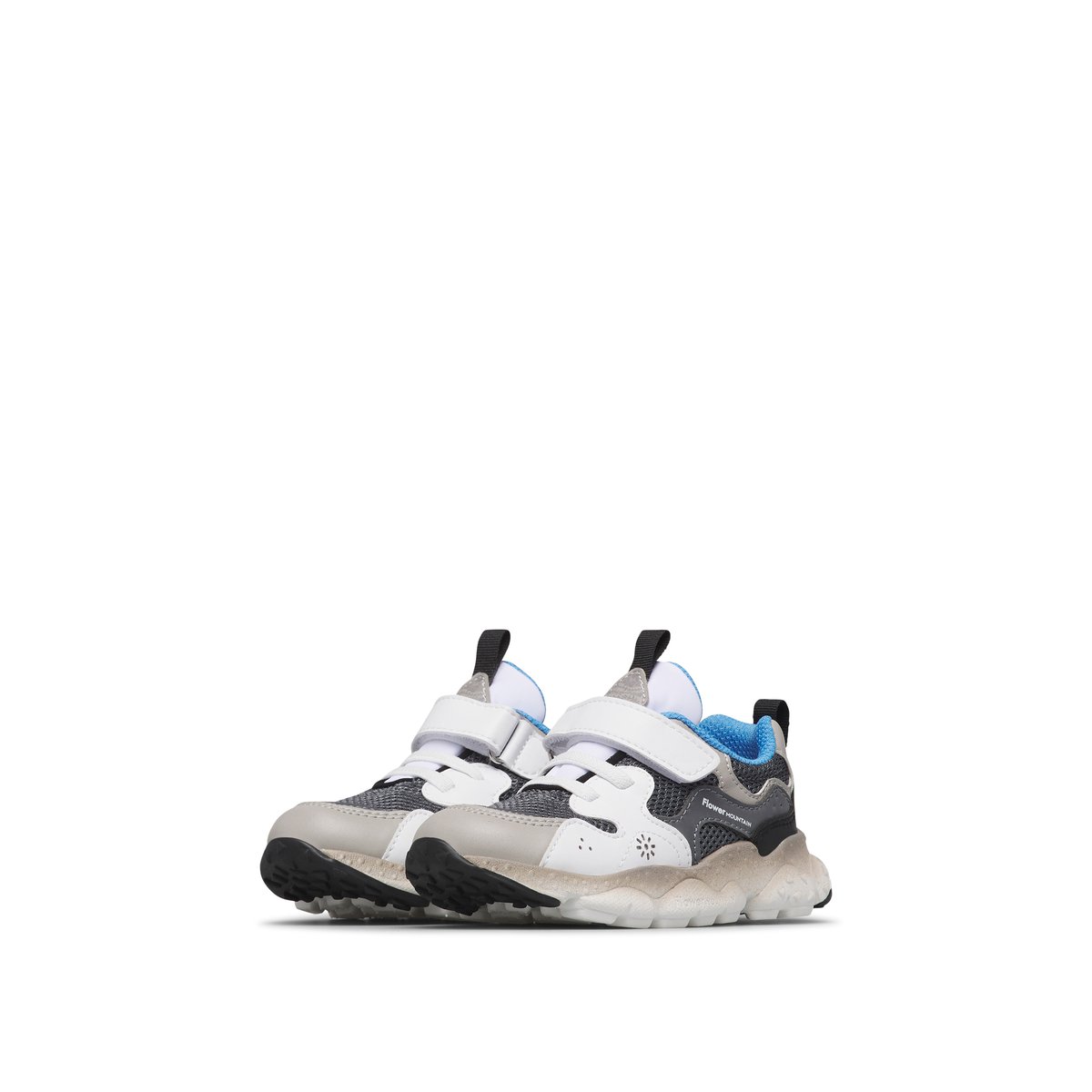Sneakers en simili cuir et tissu technique YAMANO 3 JUNIOR VL. gris-blanc, NATURINO