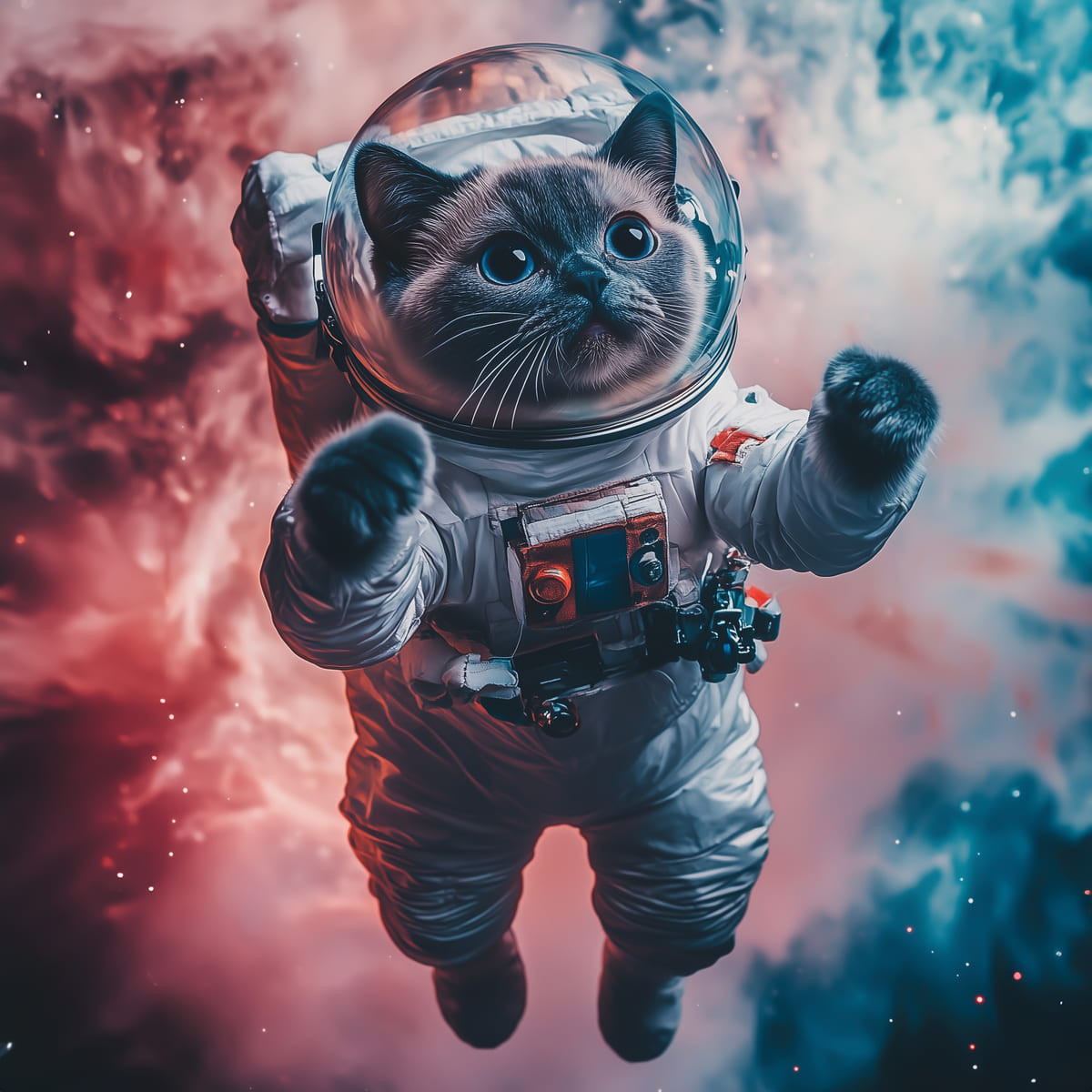 Tableau Mural Chat Astronaute ANIMAUX HUMANISÉS tableau en verre, CEANOTHE