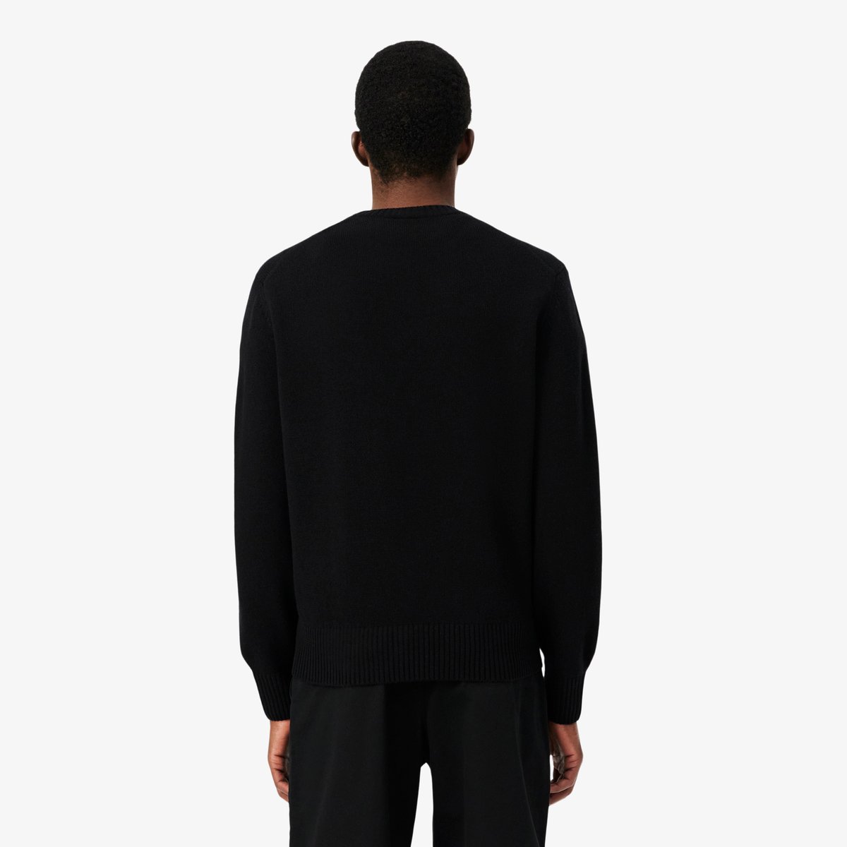 Pull en laine col rond noir-031, LACOSTE
