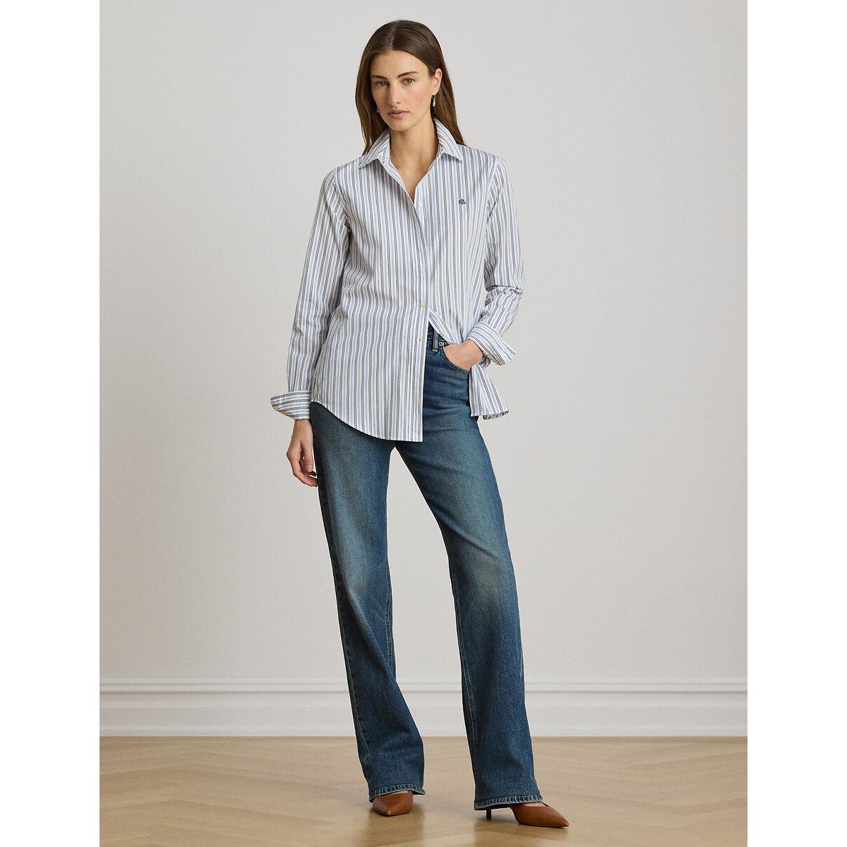 Chemise à rayures, coupe droite bleu, LAUREN RALPH LAUREN