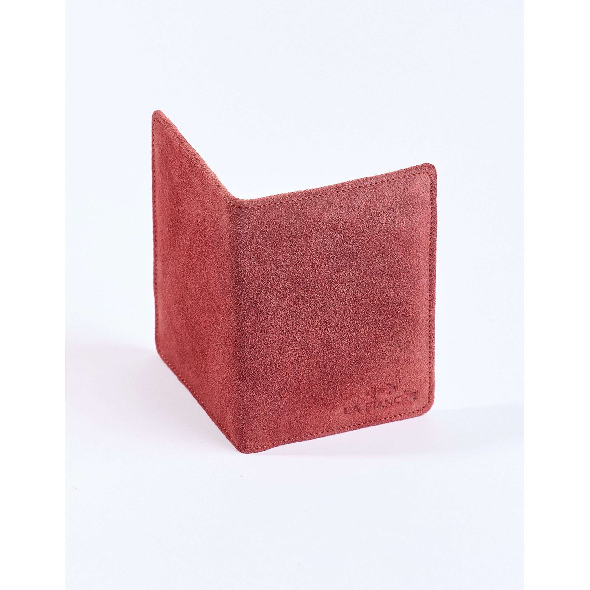 Pochette passeport en Suède de cuir VATA rouge vata, LA FIANCÉE