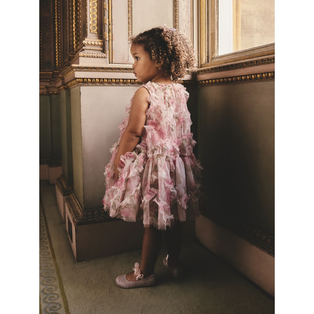 Robe en tulle sans manches à fleurs rose, NEXT