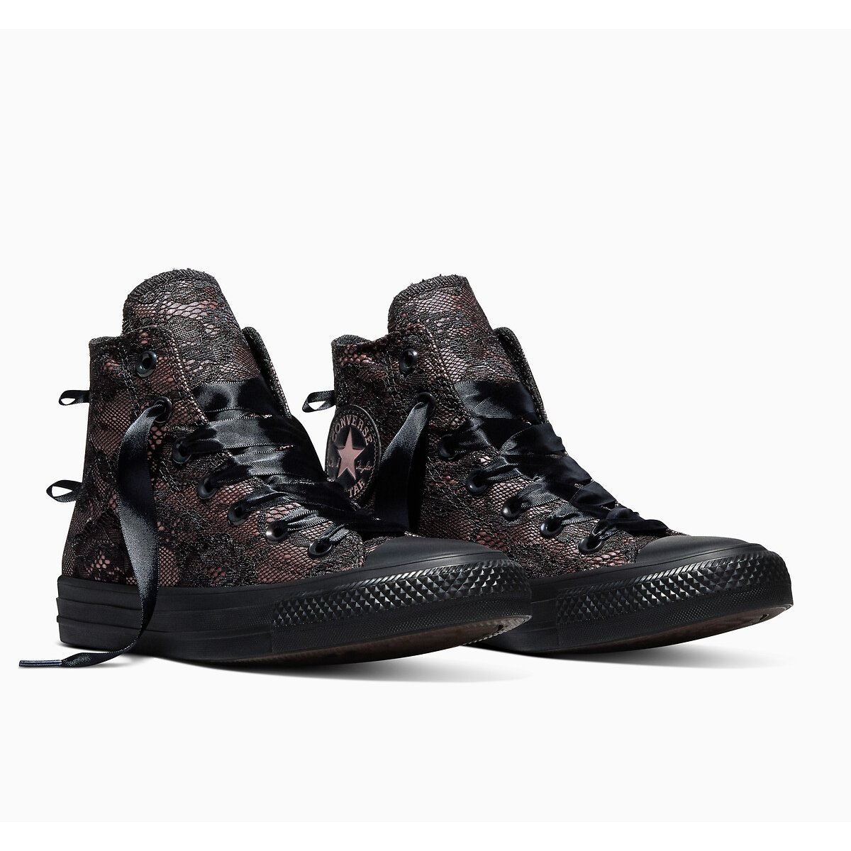 Baskets CHUCK TAYLOR ALL STAR HI LACEY LACE noir/rose, CONVERSE