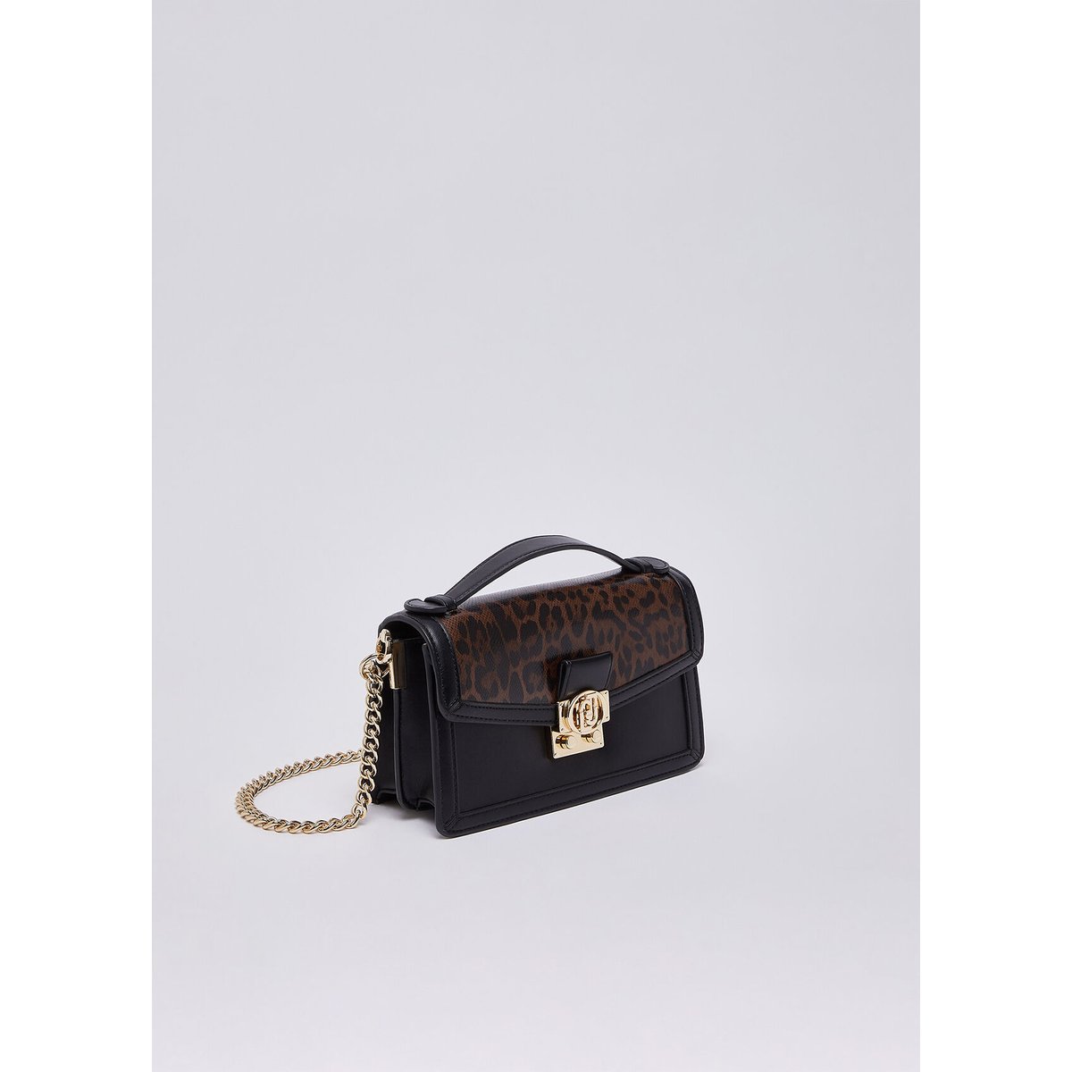 Sac bandoulière format petit animalier noir animalier, LIU JO