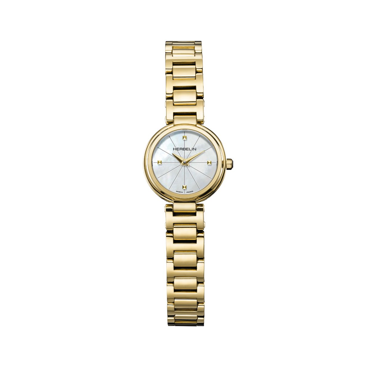 Montre Analogique LADY H doré nacre blanche doré, HERBELIN