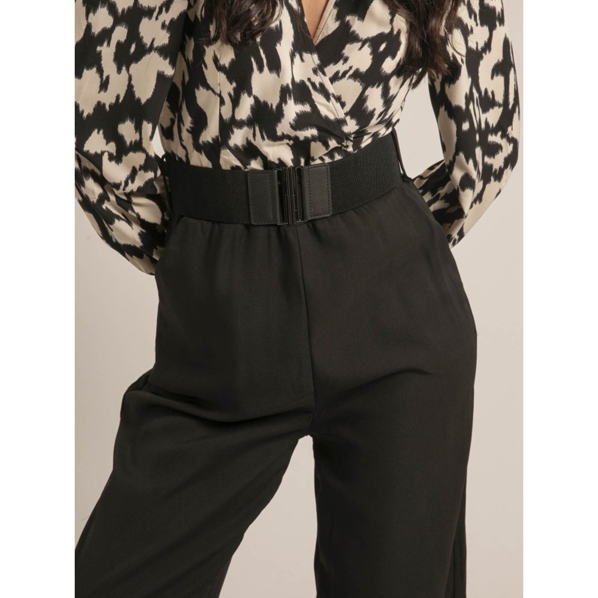 Combi Pantalon Avec Ceinture Emilor noir, DONA LISA