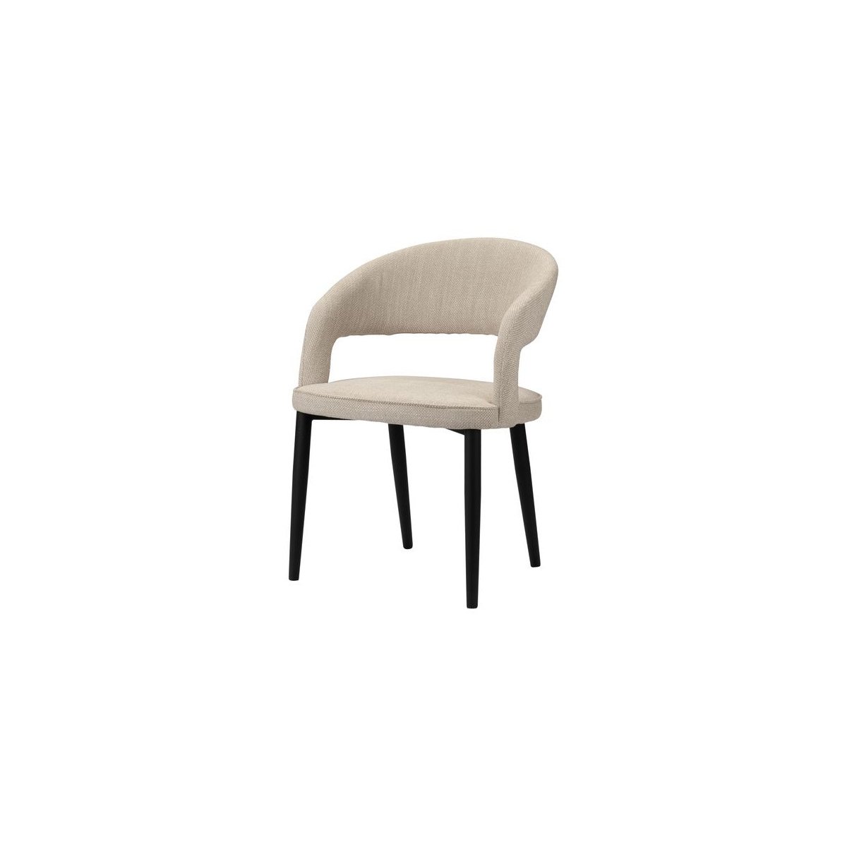 Lot de 2 chaises tissu texturé, LOUIS beige, BOBOCHIC