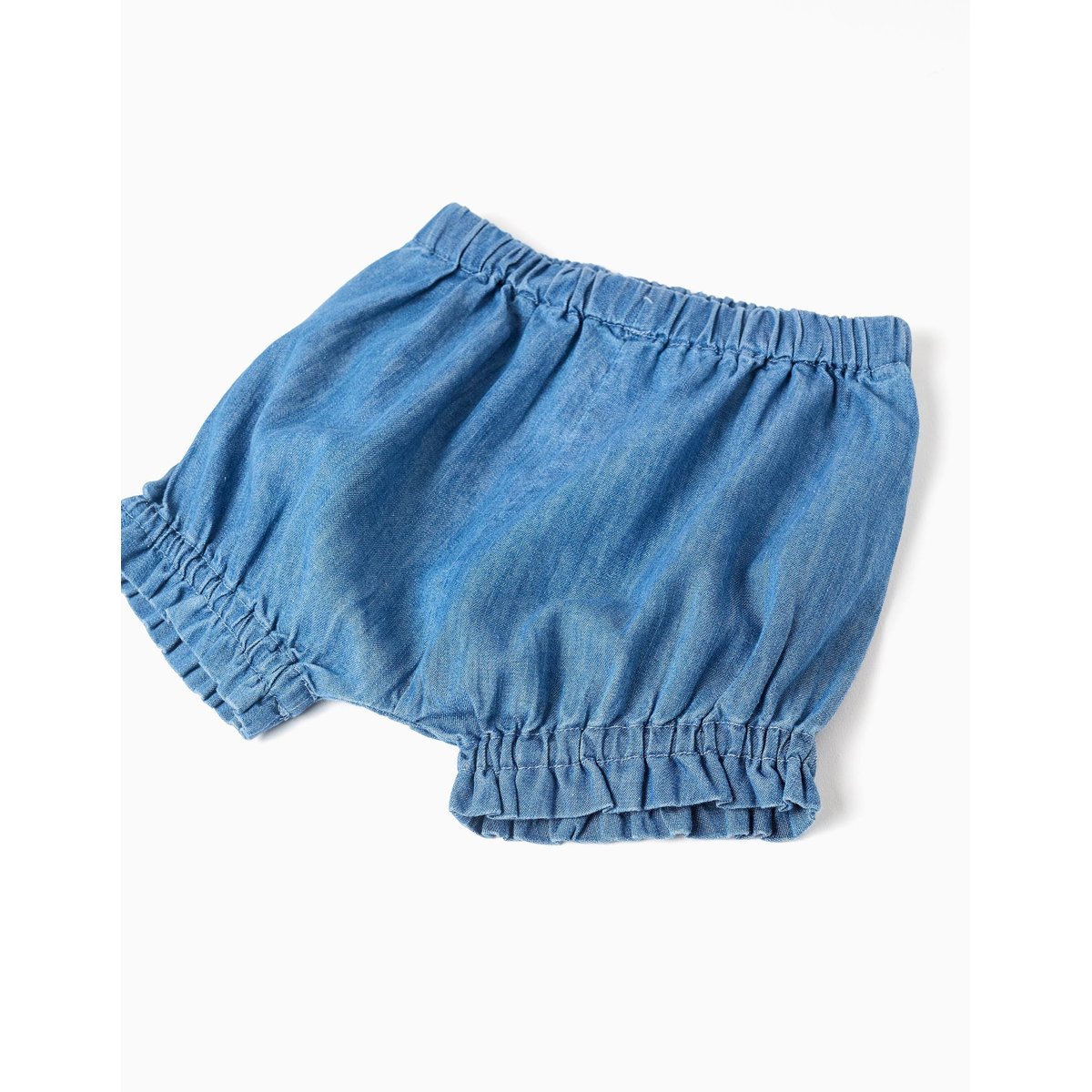 Ensemble T-shirt en coton et short en jean jaune clair, ZIPPY