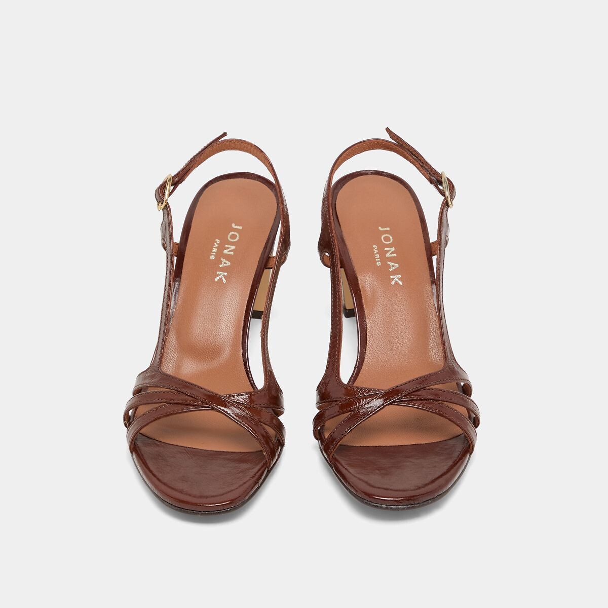 Vaiana Leather Heeled Sandals brown, JONAK