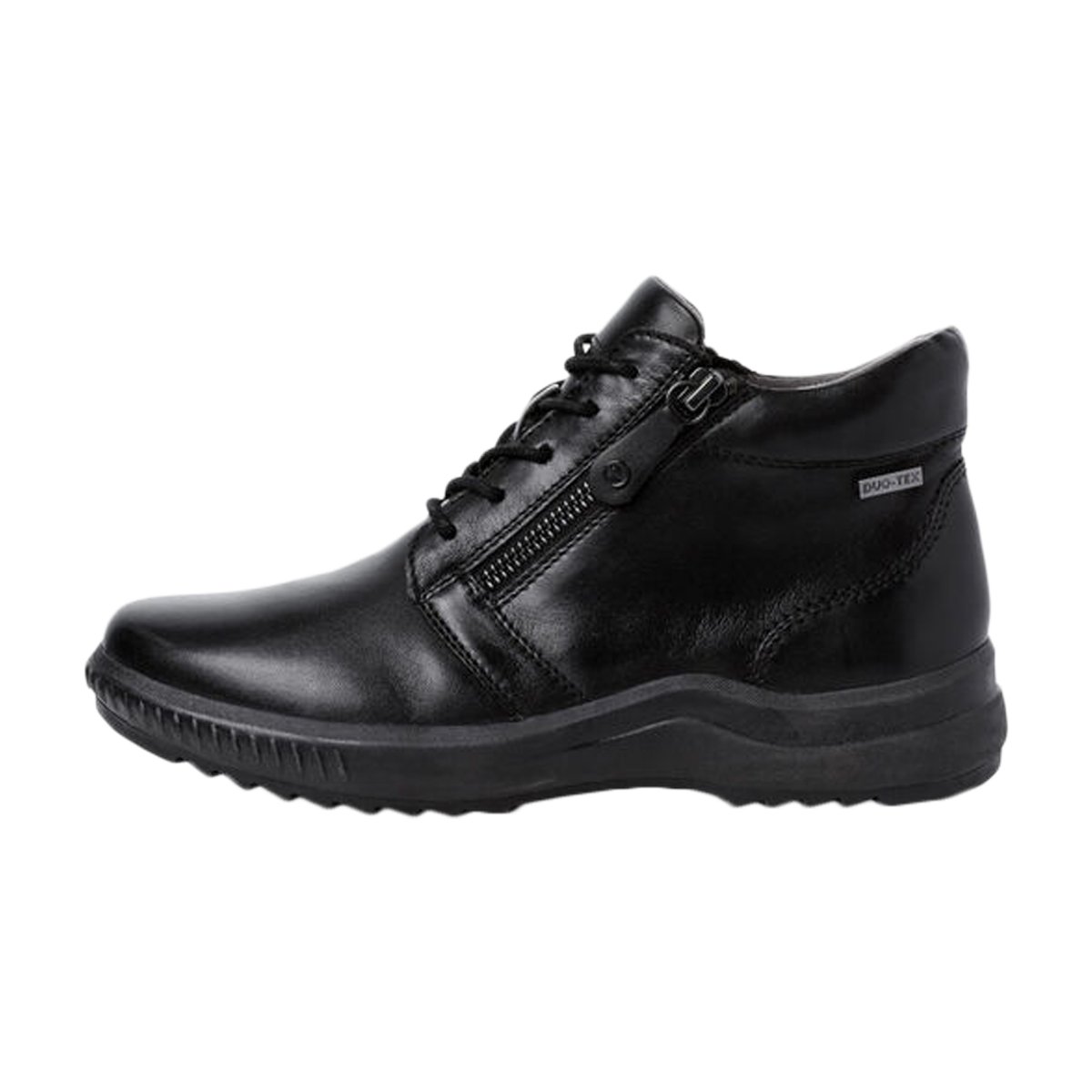 Bottine en cuir noir nappa, TAMARIS