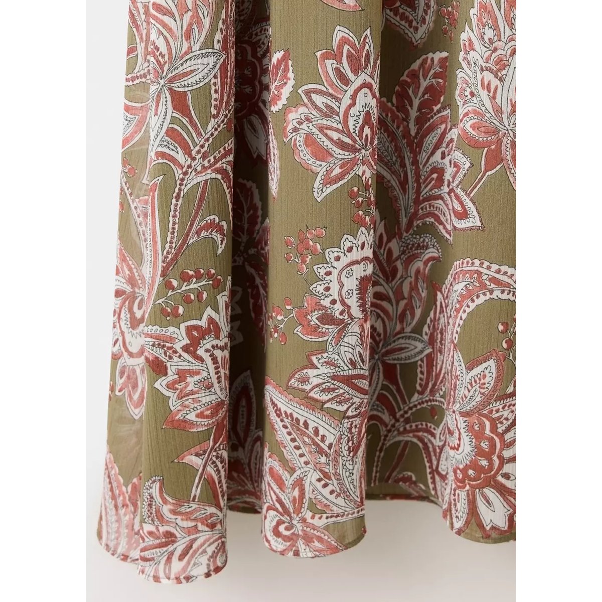 Robe à texture florale vert, MANGO