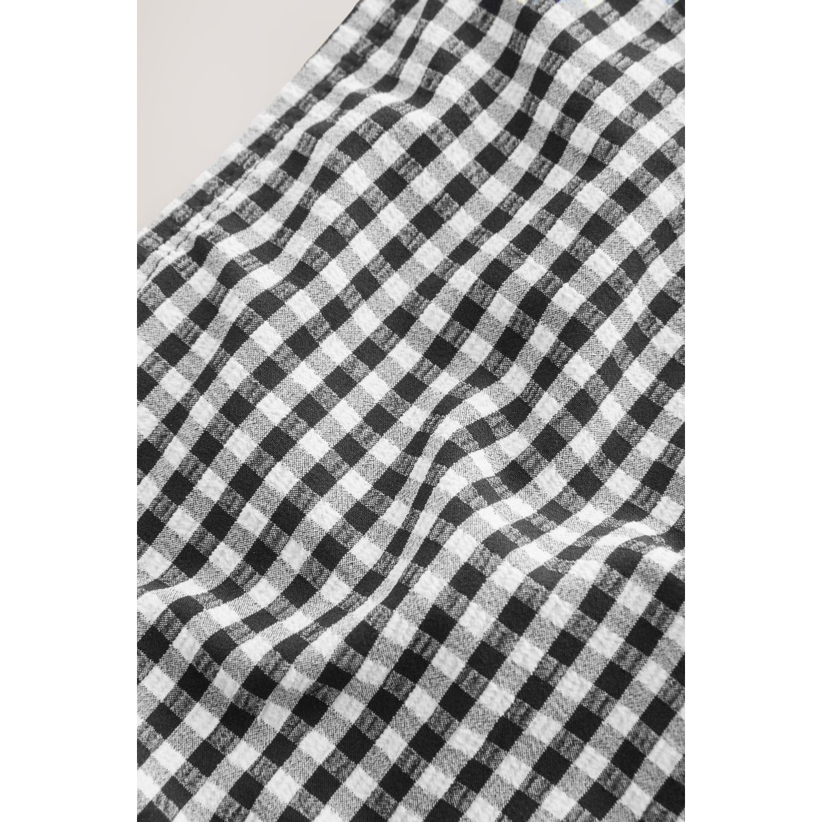 Bas de bikini brésilien échancré vichy noir/blanc, NEXT