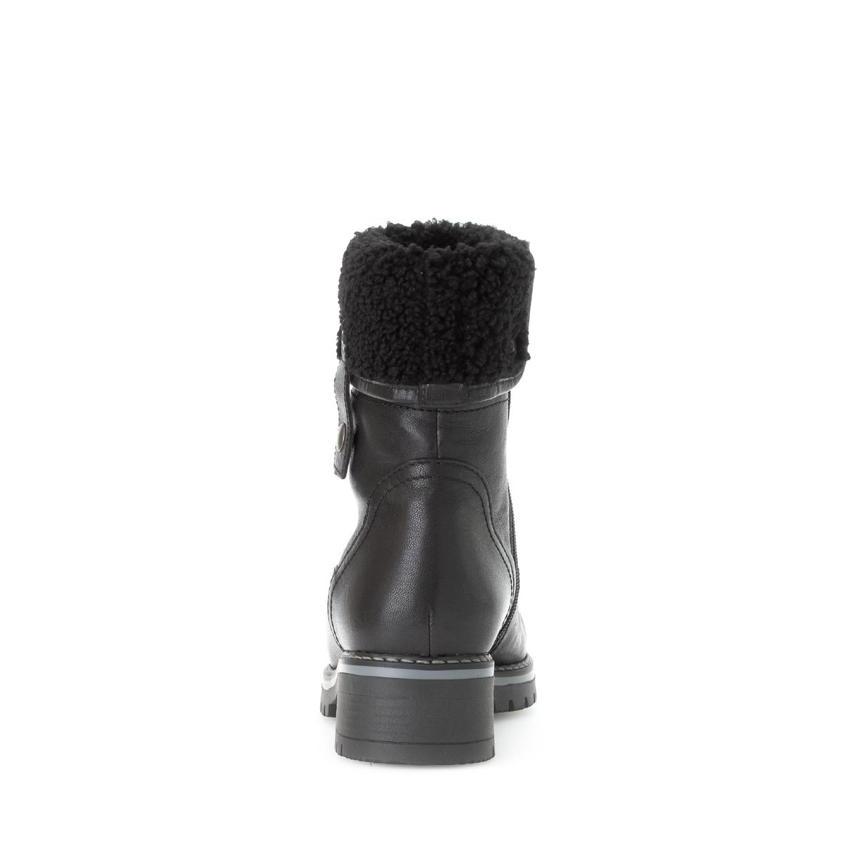 Bottines mid en cuir lisse à talon décroché noir lisse, GABOR