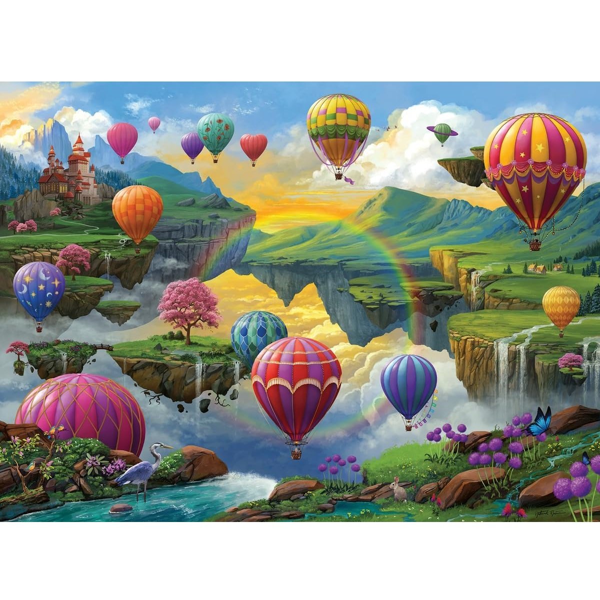 Puzzle Vallée des montgolfières 500 pièces blanc, RAVENSBURGER