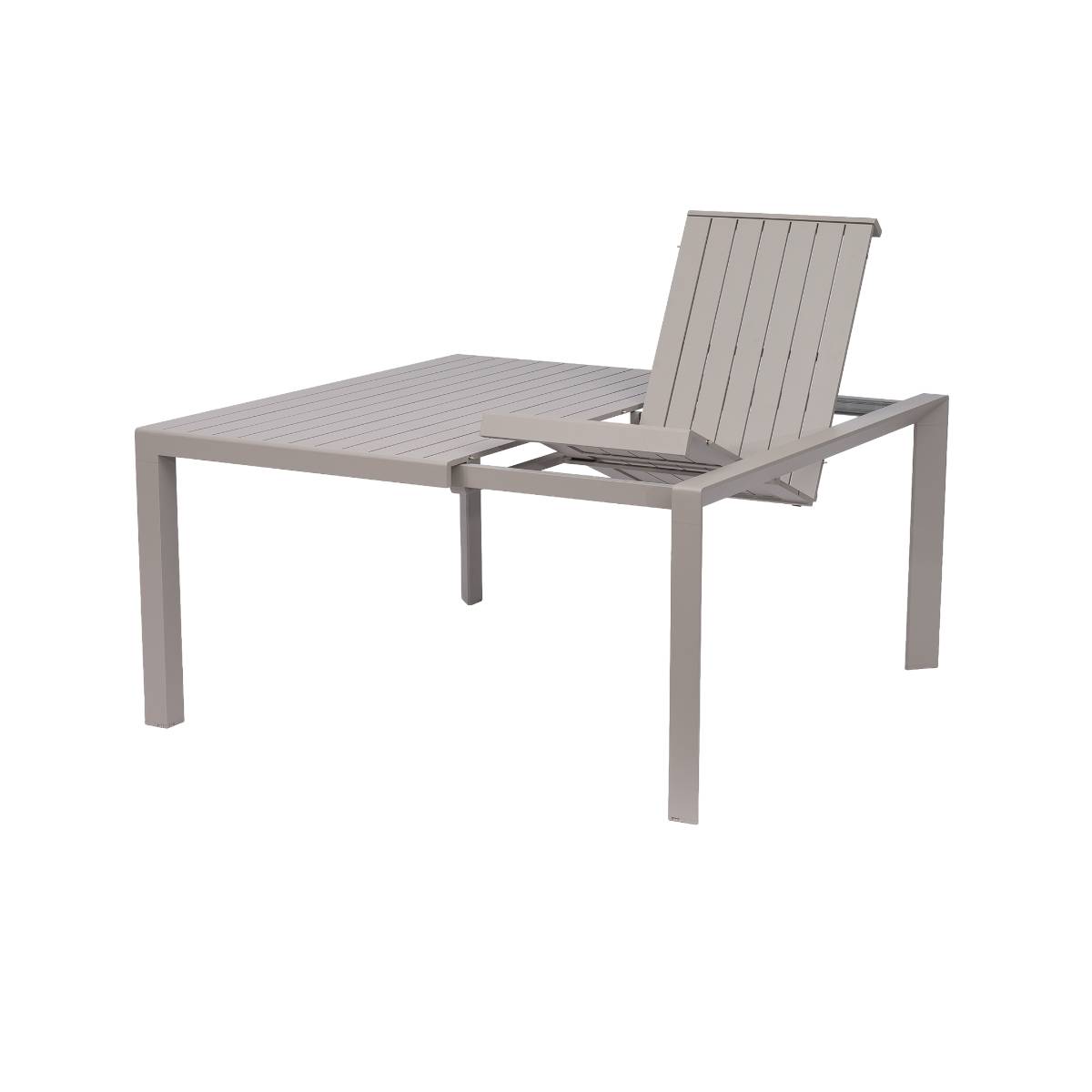 Table de jardin en aluminium KAÏA marron, MADE IN MEUBLES