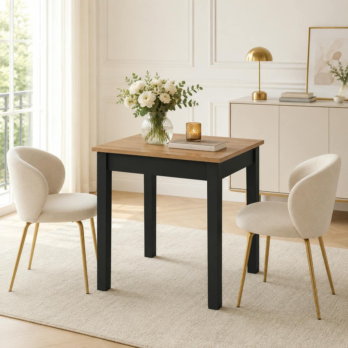 Table de cuisine moderne ALVA noir, PIER IMPORT