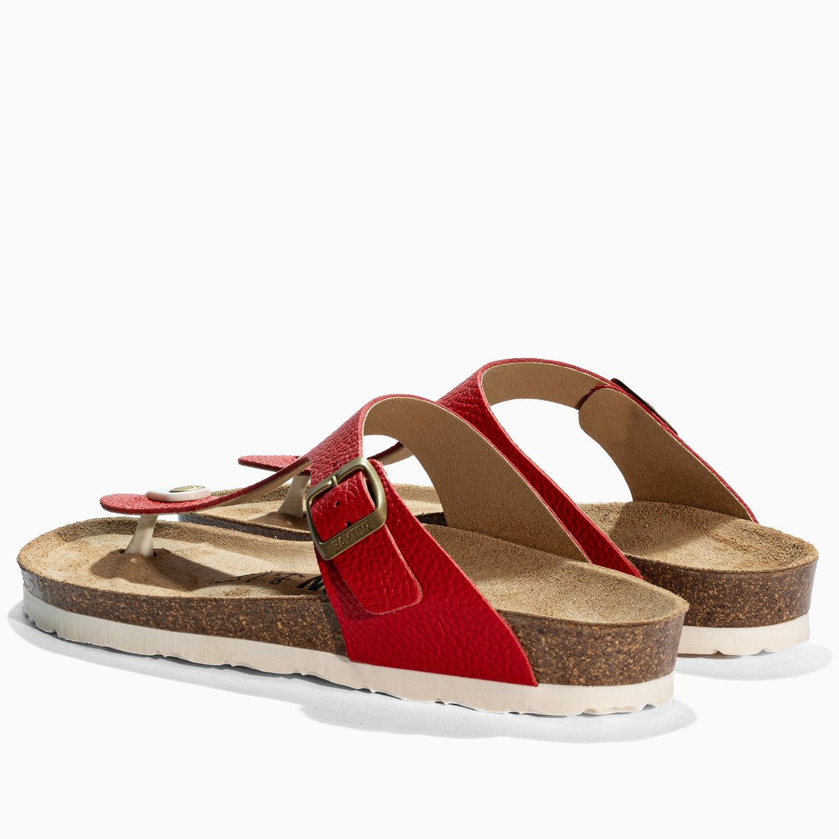 Tongs en cuir MERCURE red, BAYTON