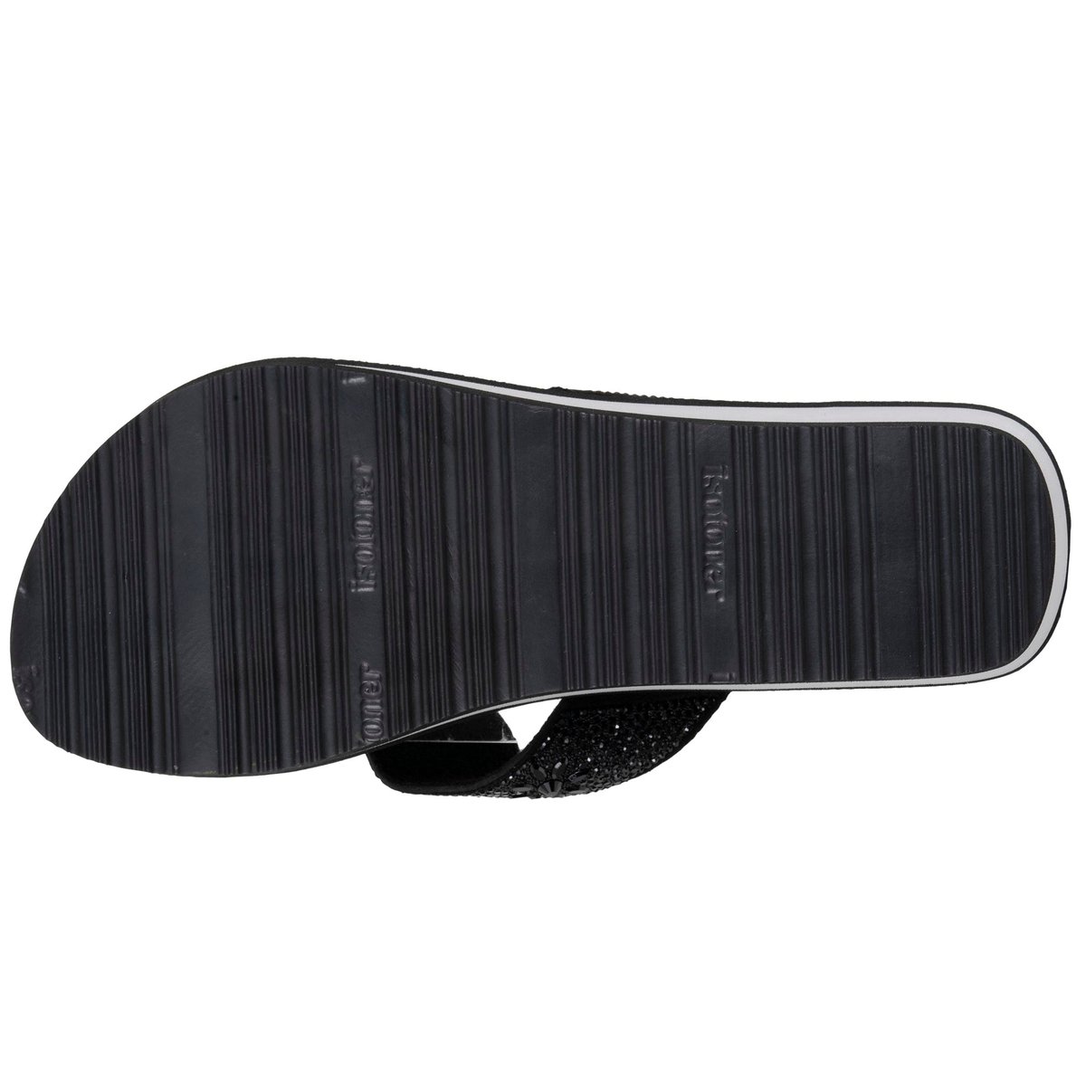 Tongs talon 4 cm, semelle confortable et légère, sandale de plage, piscine noir perle, ISOTONER