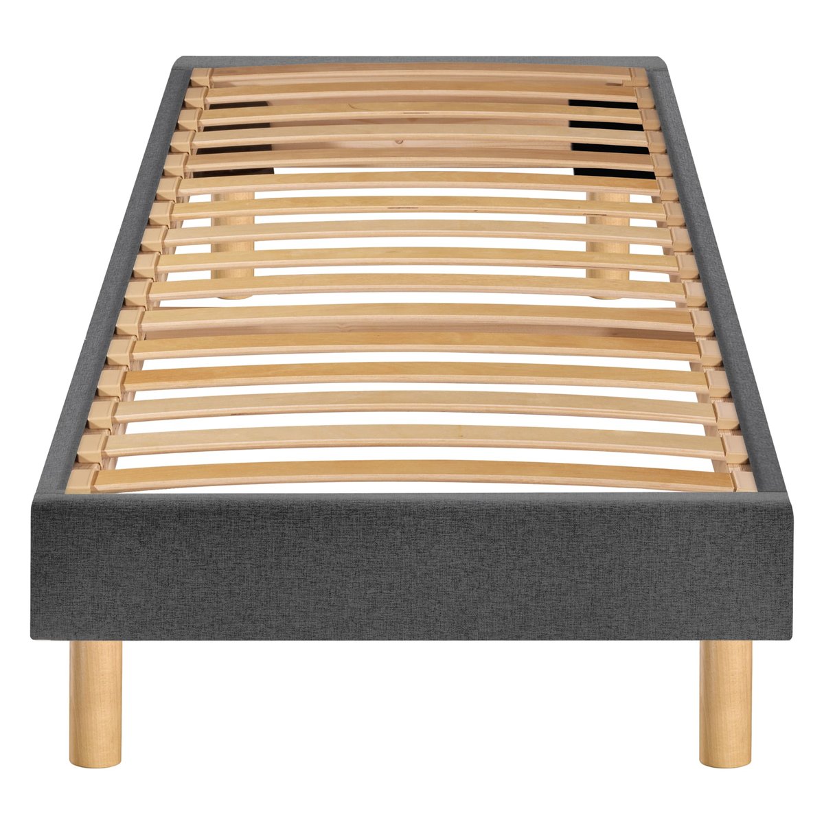 Ensemble matelas ressorts ensachés + mousse mémoire SWEETY, sommier en kit et pieds anthracite, MERINOS