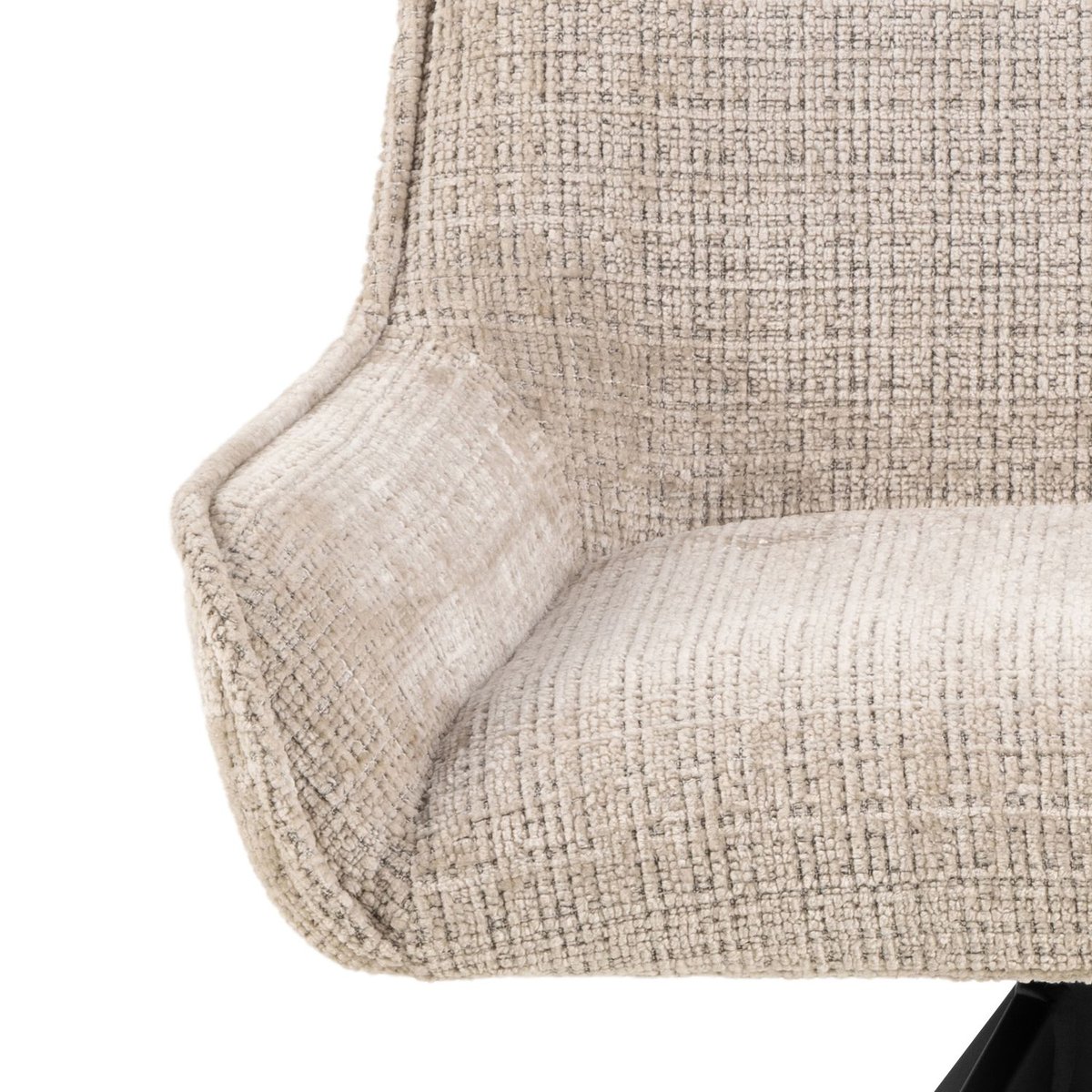 Lot de 2 chaises de salle à manger pivotantes en tissu et acier MEMPHIS beige, TOILINUX