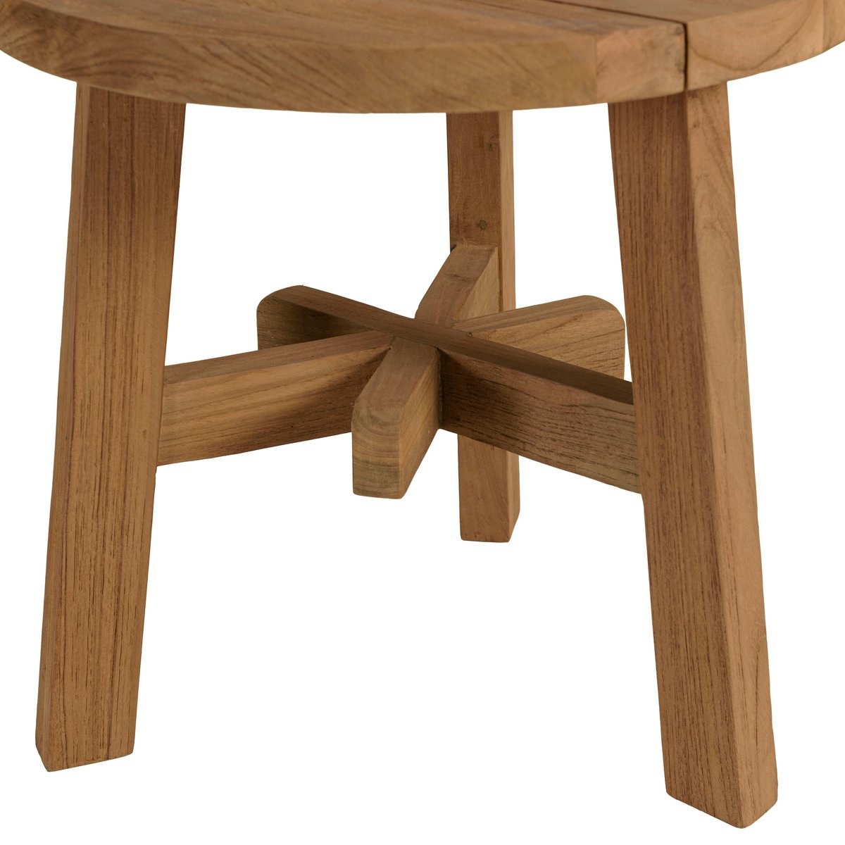 Table d'appoint de jardin ronde en bois de teck recyclé naturel D47 cm SANTO bois naturel, PIER IMPORT