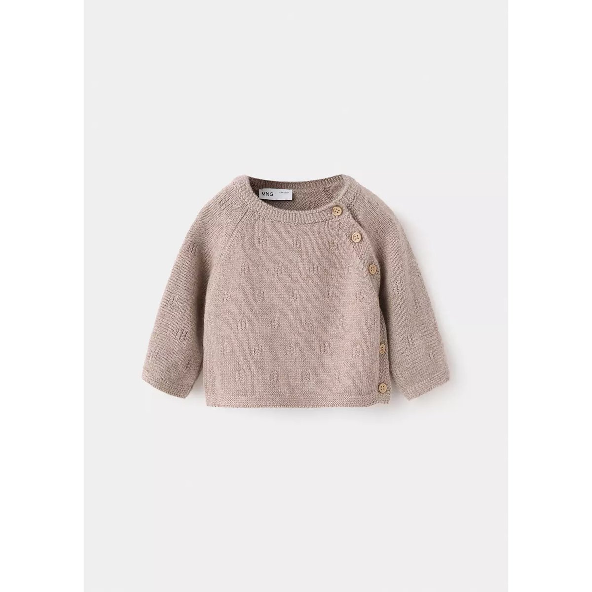 Pull en maille à boutons marron moyen, MANGO BABY