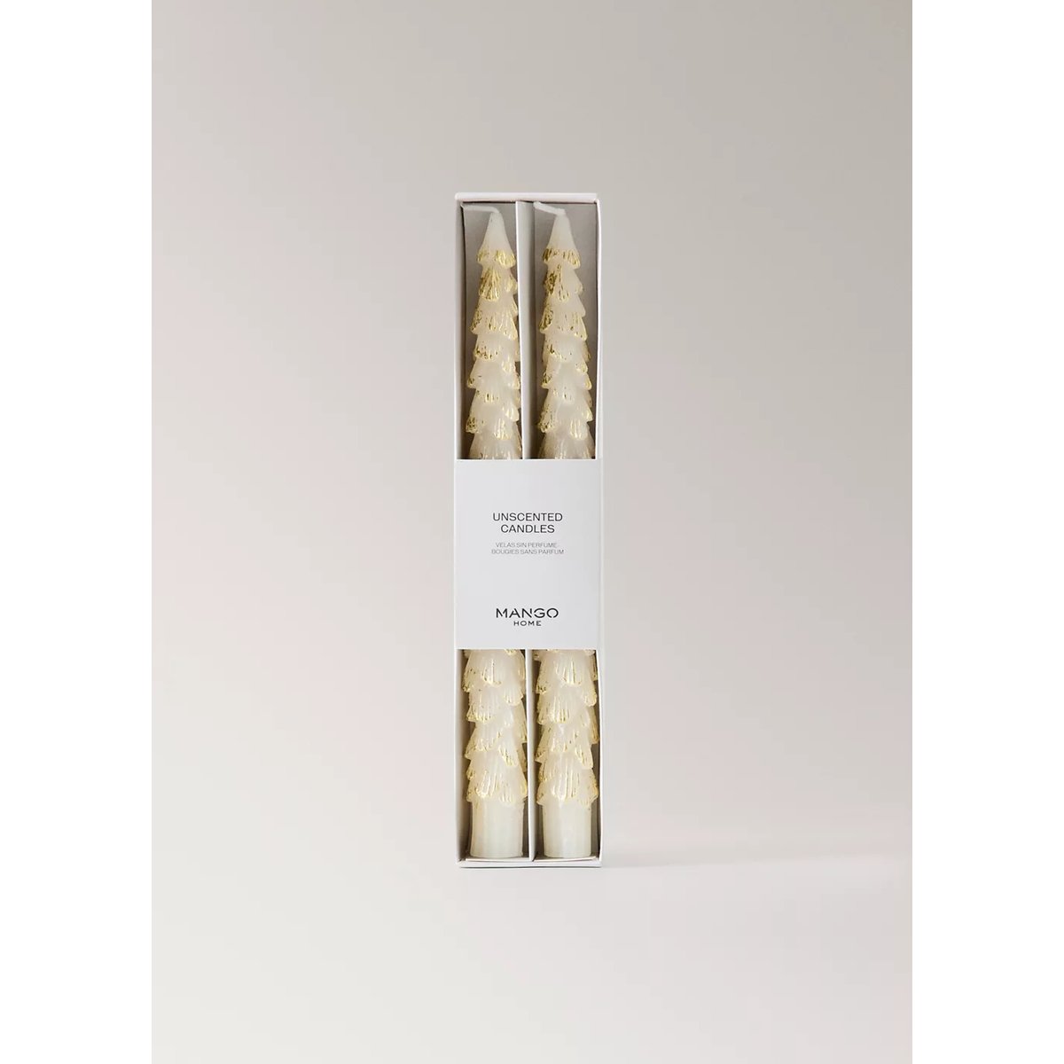 Lot 2 bougies sapin or, MANGO HOME