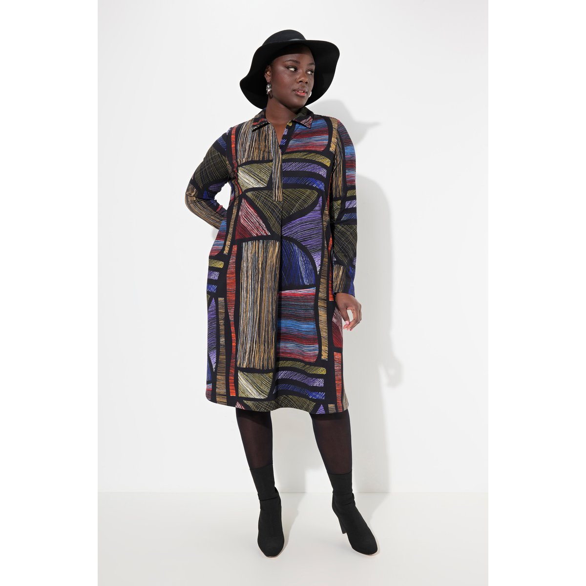 Robe en tissu Punto di Roma noir, ULLA POPKEN