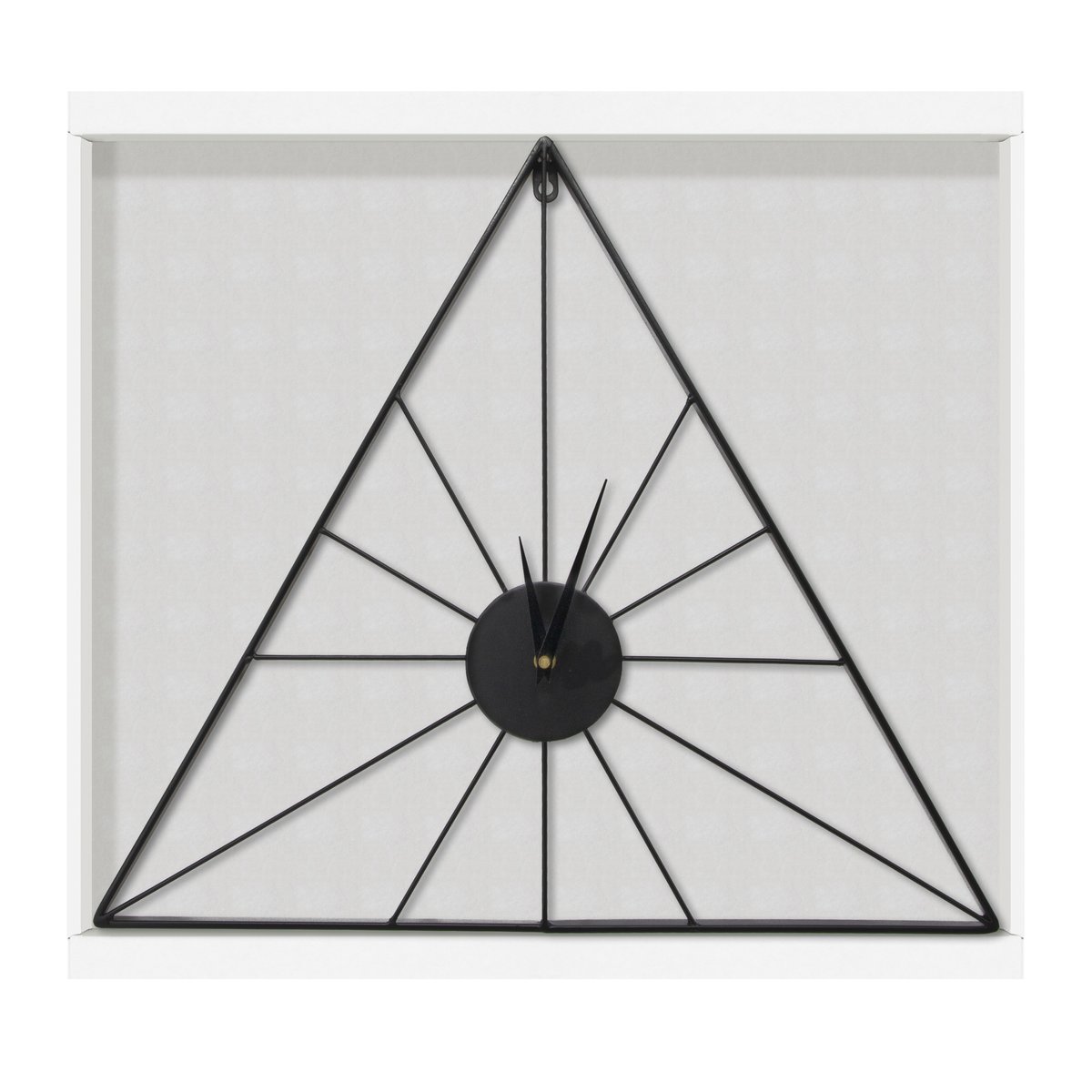 Horloge murale triangulaire en métal noir, ART FOR THE HOME
