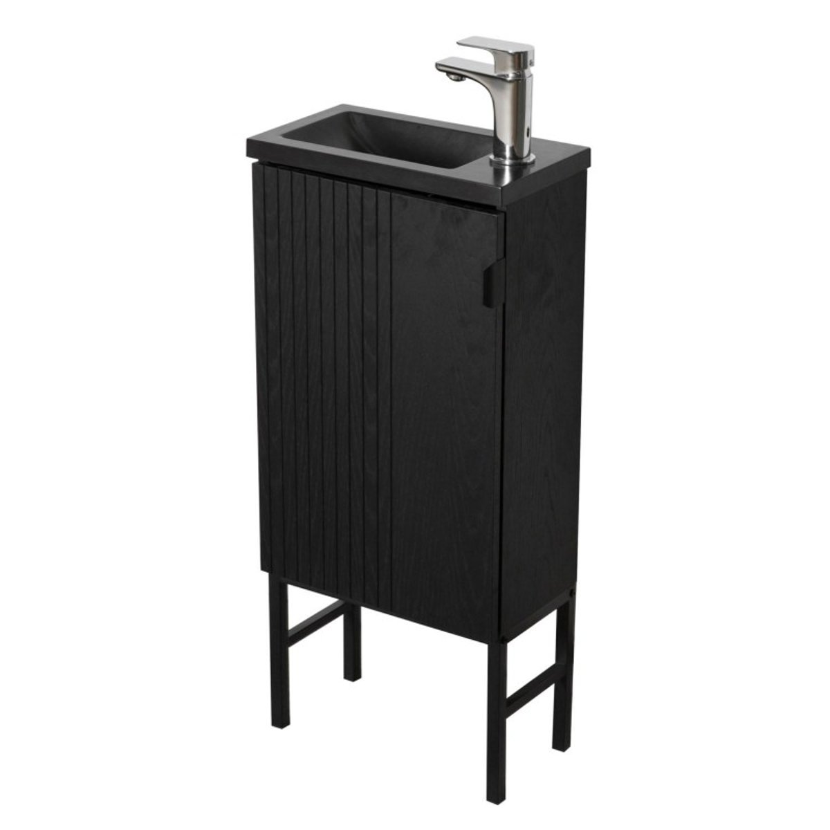Ensemble meuble lave-mains + robinet STUDIO décor chêne carbone, MOB IN