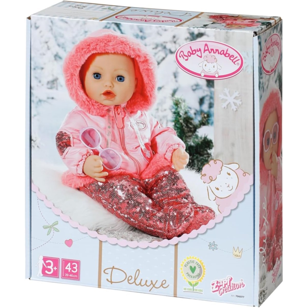 Baby Annabell Deluxe Combinaison de neige 43 cm rose, ZAPF CREATION