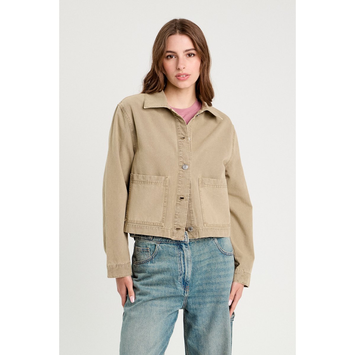 Veste droite boutonnée vert pastel, CACHE CACHE
