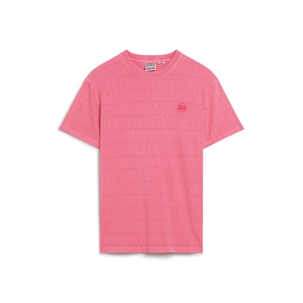 T-shirt Vintage texturé en coton bio rose désert, SUPERDRY