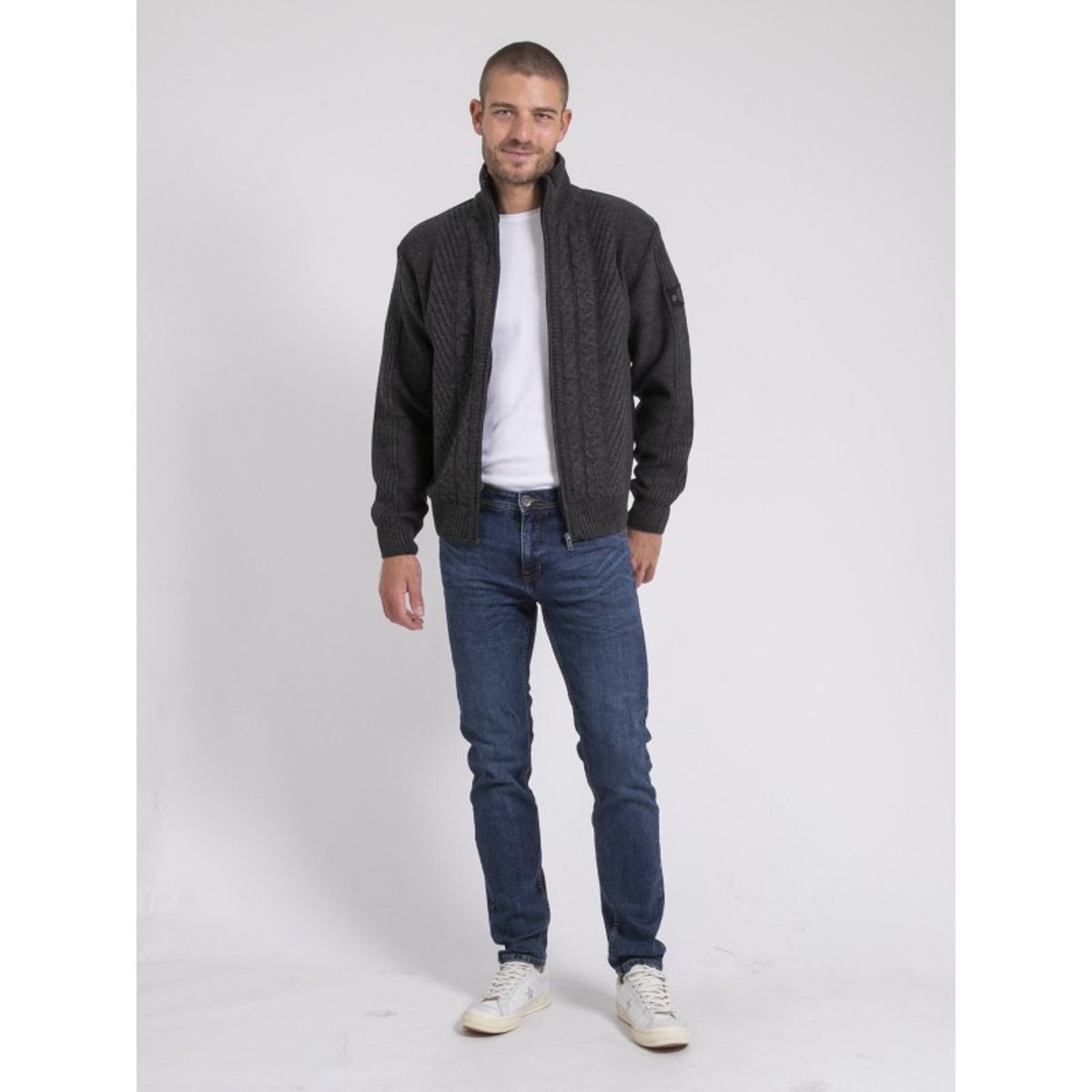 Gilet Zippé Col Montant Pur Coton Litriton antra, RITCHIE
