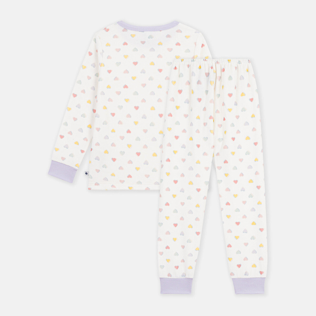 Pyjama en velours, imprimé coeurs imprimé coeur, PETIT BATEAU