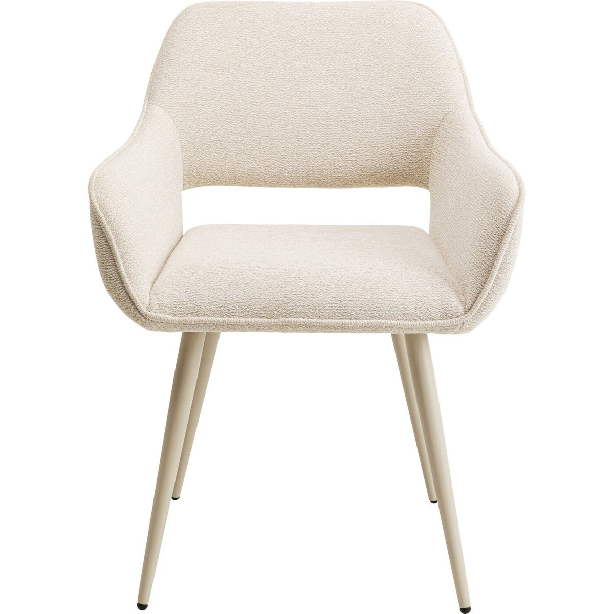 Chaise avec accoudoirs en polyester bouclé, SAN FRANCISCO beige, KARE DESIGN